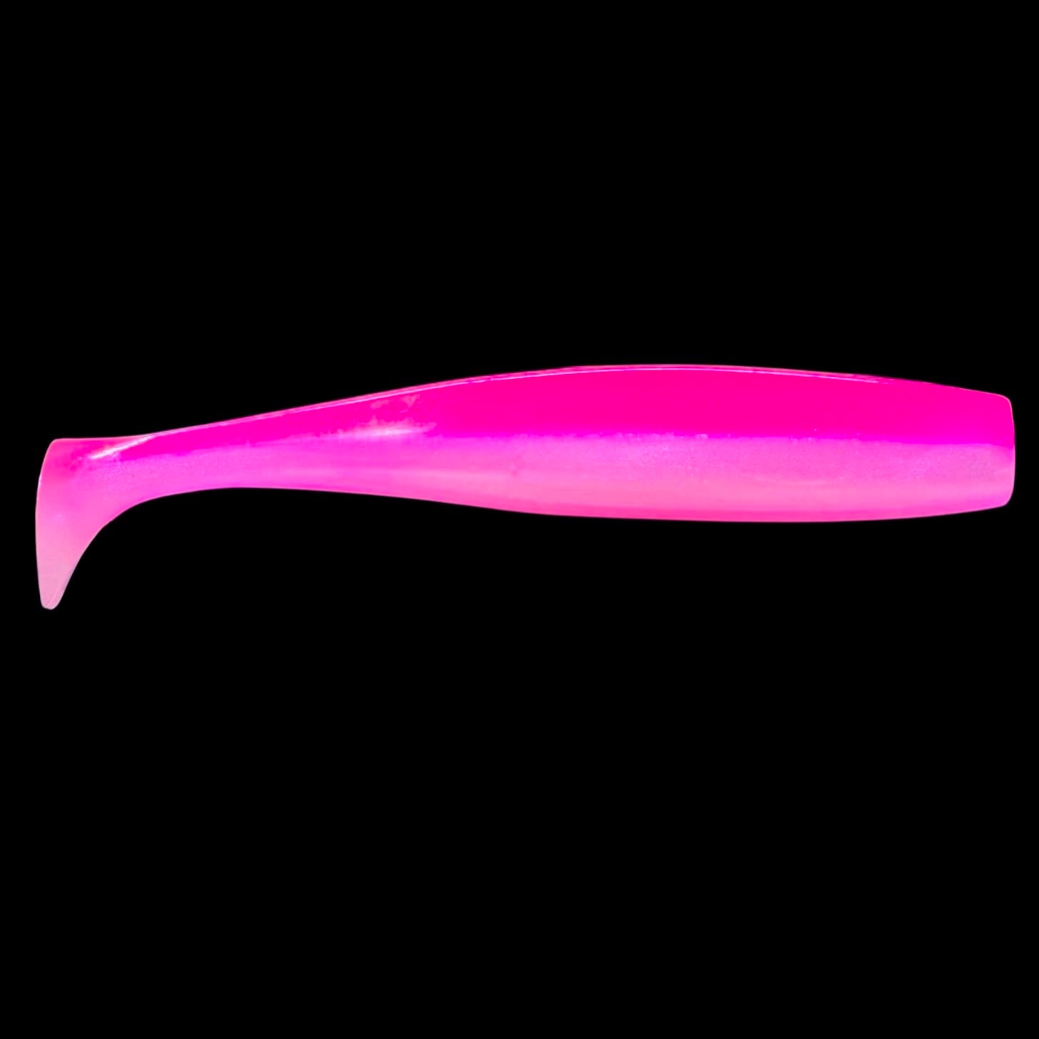 Invincibe jigs 7" Seam Swimmer Paddle Tail - Hot Pink - 3 Per Pack