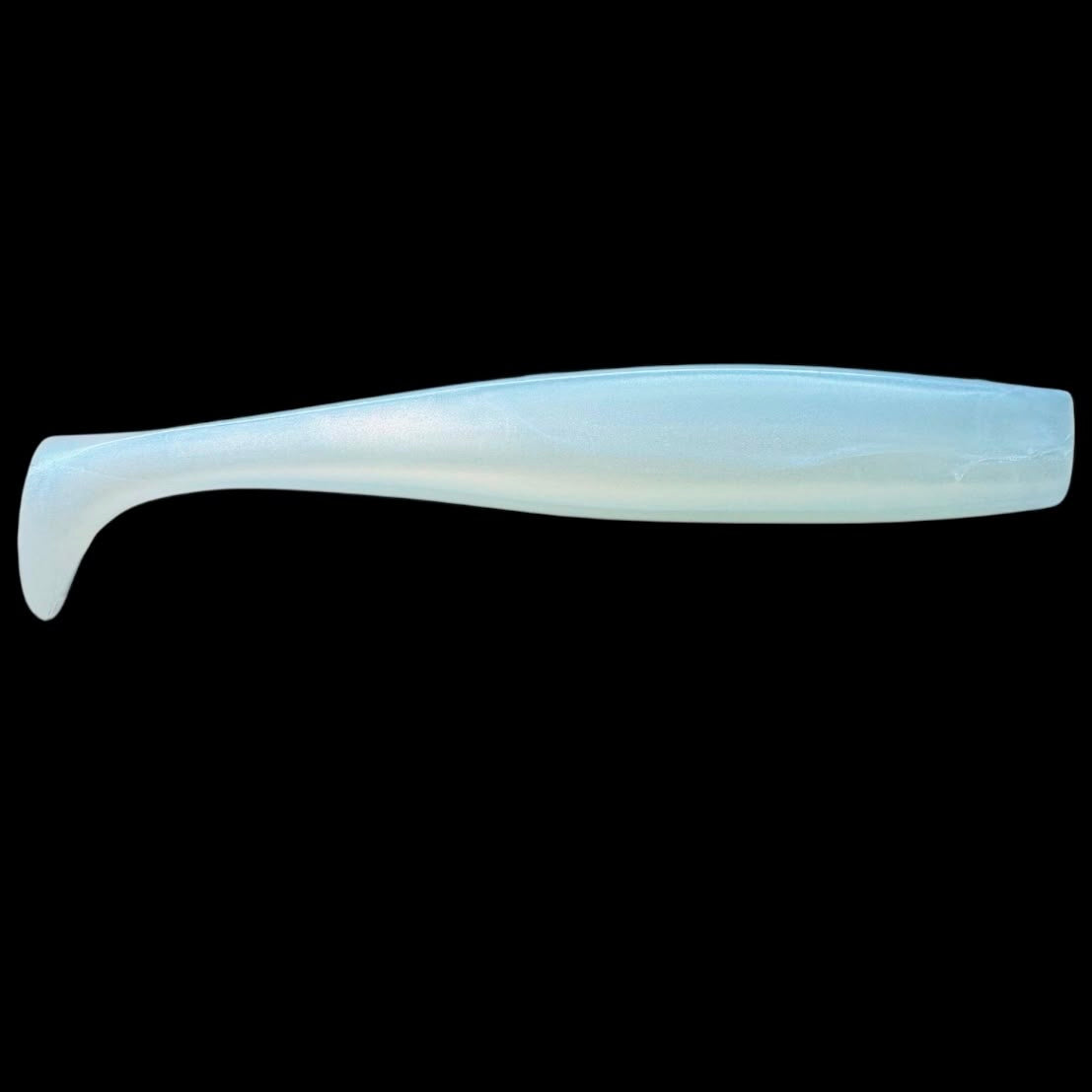 Invincibe Jigs 7" Seam Swimmer Paddle Tail- Pearl White - 3 Per Pack